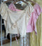 Women Lacey Border Basic Crop Tops